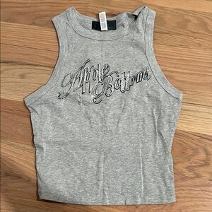 Apple Bottoms Grey Logo Sequin Tank